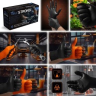 RĘKAWICE NITRYLOWE ROBOCZE BEZPUDROWE VELO STRONG CZARNE ROZ. XL 50 SZT