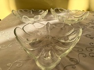 Salaterki 3 szt Liść Grube Szkło 300 ml Miseczki Vintage Retro Półmiski