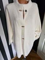 Alpaka biała/śmietankowa, płaszczyk, złote napy