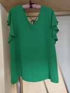 BLUZKA DAMSKA WŁOSKA ŚLICZNA ELEGANCKA DŁUŻSZA LUŹNA ZIELONA R.2XL/3XL