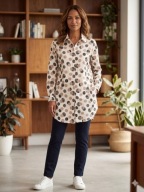 Długa koszula / tunika w grochy – wzór retro, styl casual