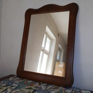 STYLOWE LUSTRO W DĘBOWEJ RAMIE NA DESCE Z LITEGO DĘBU 73 x 56 cm