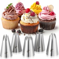 5 SZTUK KOŃCÓWKI DO WYCISKANIA CIAST DO LUKRU STALOWE DYSZE CUKIERNICTWO