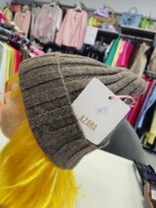 Czapka zimowa AZARA Italy fango, brąz akryl, wełna Uni !!!