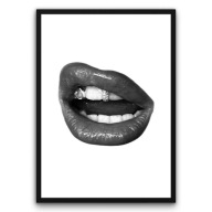 Plakat z ramą 30x40cm Diamentowy uśmiech Glamour Luksus Diamenty Prezent