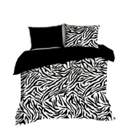 pościel z polaru 160x200 +2x70x80 zamek P 305-11 Zebra / czarny