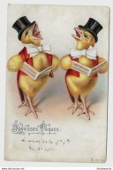 Kurczaki uczłowieczone śpiewacy nuty 1904r. LITOGRAFIA F304