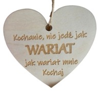 Zawieszka serce do auta drewno z grawerem, prezent dla kierowcy