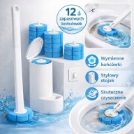 SZCZOTKA WC ZESTAW ANTYBAKTERYJNY + 12 GŁOWIC WKŁAD