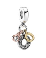 Pandory Zawieszka Potrójny monogram i logo rose