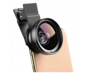 OBIEKTYW 2w1 MACRO + SZEROKOKĄTNY DO TELEFONU Czarny Soczewka do Zdjęć