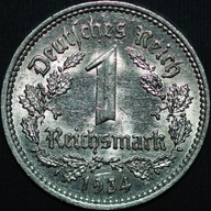 1 Reichsmark 1934 A - około menniczy egzemplarz