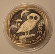 SOWA ATEŃSKA 2 $ DOLARY - TWO DOLLARS NIUE 2017 - 1 OZ 999 - 1 UNCJA 999