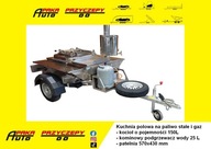 KUCHNIA POLOWA paliwo stałe i gaz-150L+25L+patelnia - przyczepa DMC 750 KG