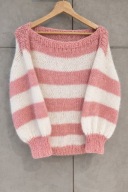 Ręcznie robiony sweter moherowy – oversize Uniwersalny, Miękki, puszysty