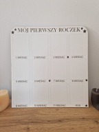 Drewniana biała ramka na zdjęcie personalizowana Imię Roczek Chrzest DUŻA