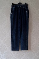 Alexo damskie granatowe bawełniane spodnie L/XL pas 76 cm