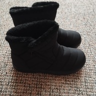 Botki zimowe damskie typu śniegowce czarne ocieplane futerkiem r.40