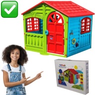 DOMEK DLA DZIECI PLASTIKOWY OGRODOWY DUŻY XXL Z OKIENNICAMI PLAC ZABAW