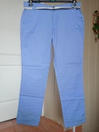 f&f 42 spodnie dżins proste strecz niebieskie paseczek średnio wysoki stan