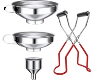 ZESTAW DO PRZELEWANIA DŻEM PRZETWORY LEJKI DO SŁOIKÓW SZEROKI OTWÓR 4 EL.