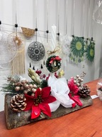 Stroik na grób kompozycja bożonarodzeniowa na cmentarz z kwiatów sztucznych