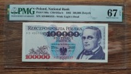 100000zł 1993 seria AD PMG 67 EPQ