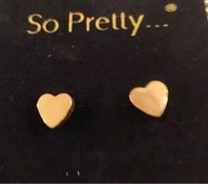 NOWE Złote Serduszka Kolczyki SO PRETTY