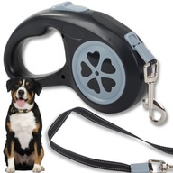Automatyczna smycz dla psa 5 m – do 15 kg, czarno-szara