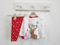 F&F niemowlęcy komplet świąteczny bluzka + legginsy reniferek dziewczęcy 68