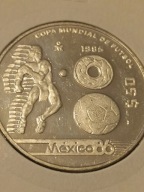 MONETA srebrna 50 Peso - MEKSYK ; Mundial 1986r - Proof