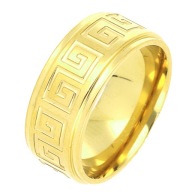 54742 Pierścionek stal chirurgiczna średnica 16 mm obrączka grecki wzór