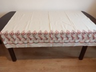 OBRUS LNIANY 145 / 130. JEDNOSTRONNE HAFTY.