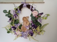 Wielkanocny świąteczny wianek na drzwi rękodzieło