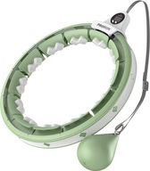 Regulowany hula hop z wypustkami PROIRON zielony z obciążnikiem LICZNIK LCD