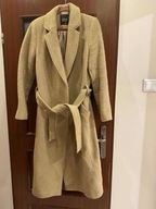 SIMPLE klasyczny płaszcz z paskiem w kolorze camel r. M
