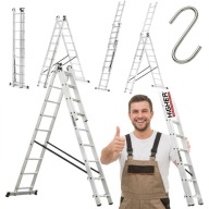 DRABINA ALUMINIOWA 3X9 WIELOFUNKCYJNA NA SCHODY HIGHER 5,69M 150KG +GRATIS