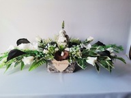 Stroiki Na Nagrobki – Anioł W Kaliach Czerń - Biel