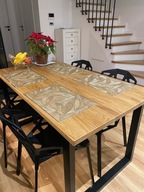 Stół dębowy rozkładany industrialny 120/220cm LOFT