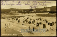 MIĘDZYZDROJE - PLAŻA Z WIDOKIEM HOTELU VILTORIA 1929