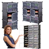 SZAFKA NA BUTY ZAMYKANA CZARNA MODUŁOWA REGAŁ 6 MODUŁÓW ORGANIZER GOCKOWIAK