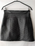Spódnica czarna pikowana ze sztucznej skóry - S
