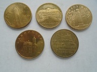 MONETA 2 zł MIASTA ELBLĄG SANDOMIERZ ŚWIDNICA KONIN PSZCZYNA 2007 rok 5 szt