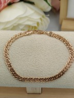 Bransoletka pozłacana 18k złotem męska/ damska Rombo