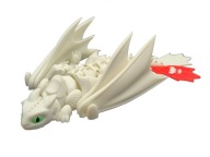 Ruchoma Figurka 3D Smok Szczerbatek Biały (Light Fury) - 20cm