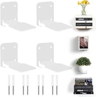 DA94 Winter Shore 4x Białe Ukryte Półki Ścienne Wytrzymałe Niewidoczne