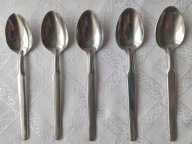 ŁYŻKI ALUMINIOWE sygn. FWM STOJADŁA z okresu PRL - 5 sztuk