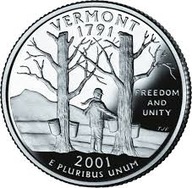 USA 2001r. 25 Centów Vermont nr.089