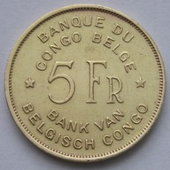 Kongo Belgijskie 5 franków 1947 - słoń