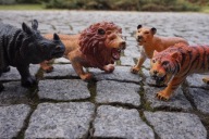 MEGA DUŻE FIGURKI ZWIERZĄT SAFARI ZWIERZETA VINTAGE 1994 ZESTAW UNIKAT 30cm